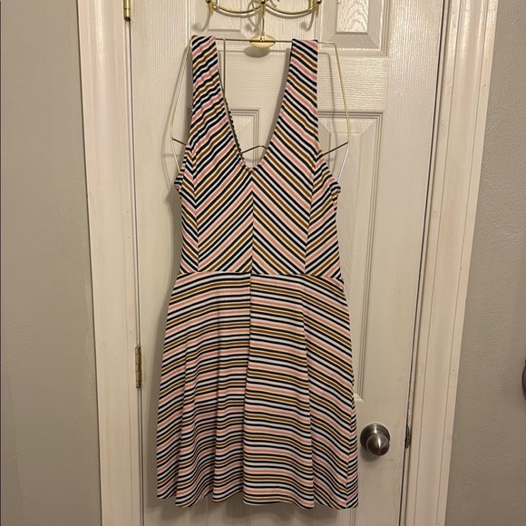 NWT Speechless Tan and Blue Sleeveless V-Neck Sundress - Picture 4 of 10